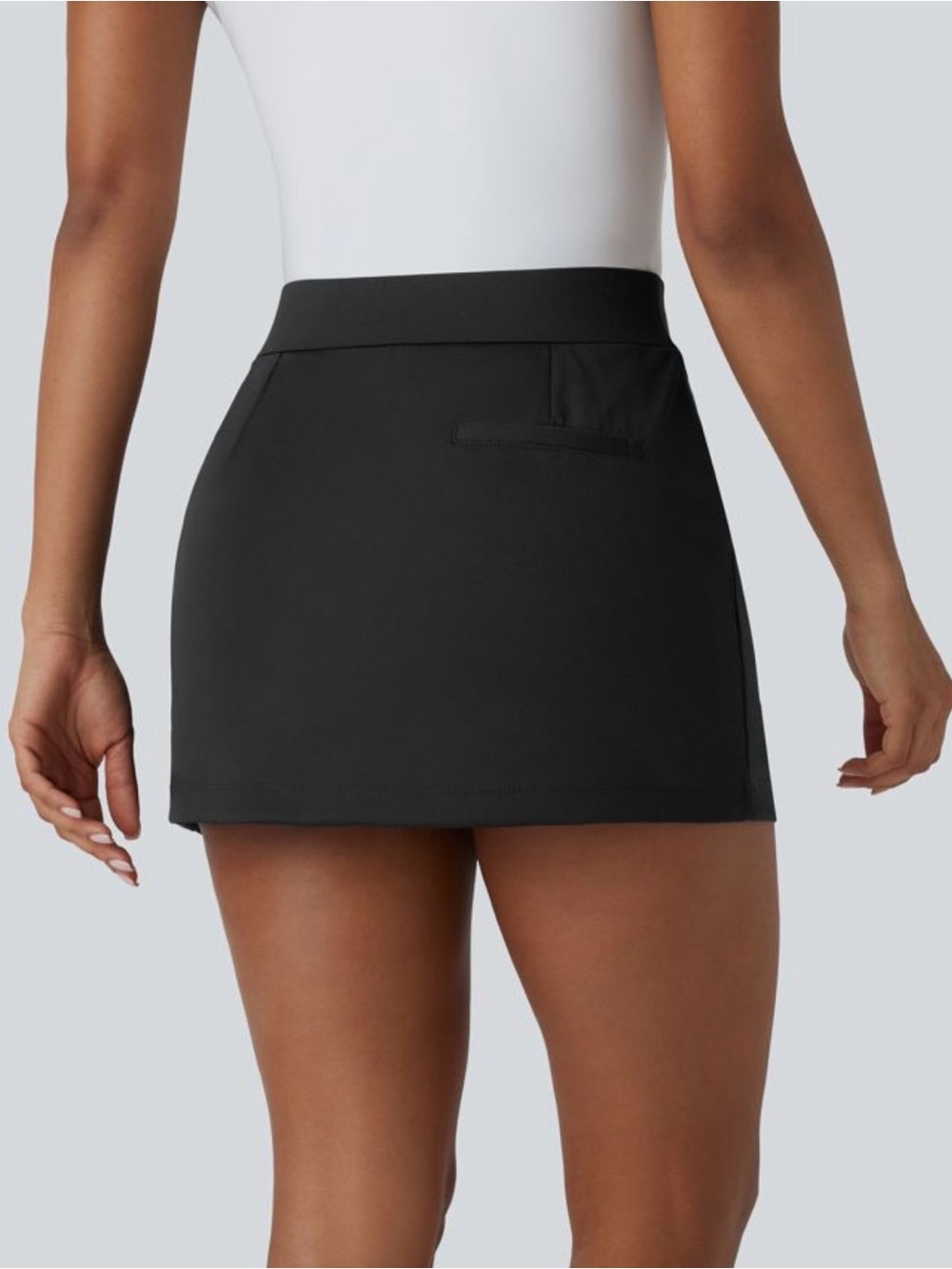 HALARA Black High-Rise Button Side Mini Skort Size M - Picture 2 of 10